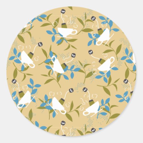 Tea is always a good idea pattern classic round sticker