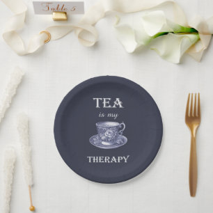 Tea Is My Therapy Paper Plate