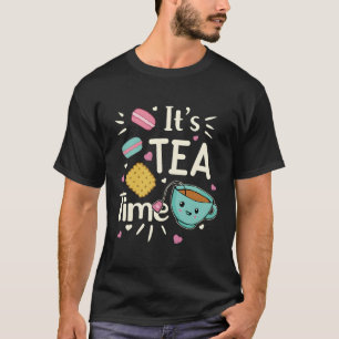 Tea Kawaii Teacup Cookies Macarons Tea Py T-Shirt