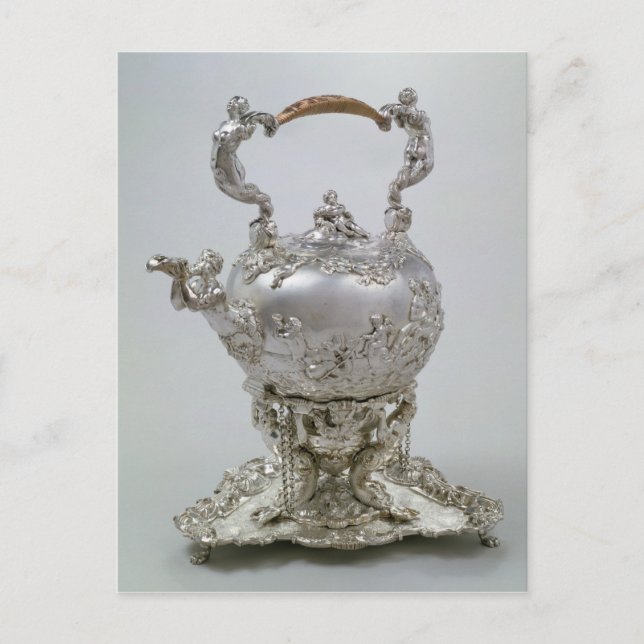 Tea kettle and stand by C.Kandler, London, 1730 Postcard (Front)