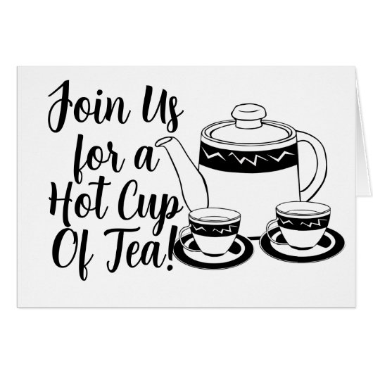 Tea Kettle and Tea Cups Tea Month Cards (Front Horizontal)