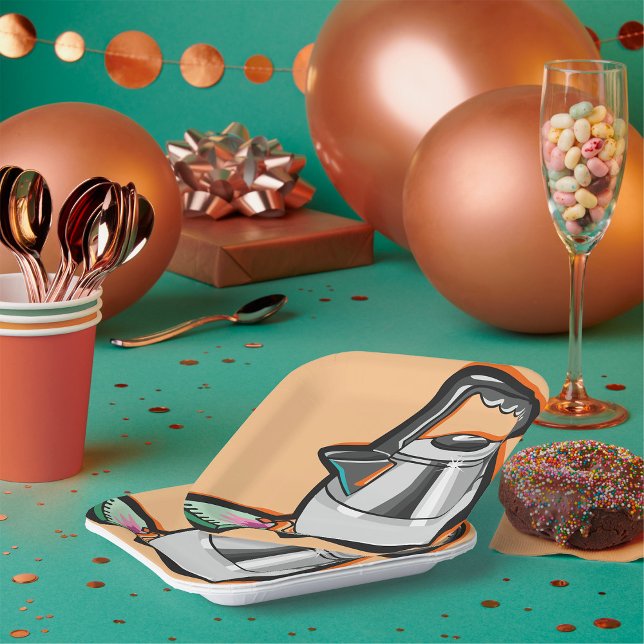 Tea Kettle with Tea Bag Paper Plates (Creator Uploaded)
