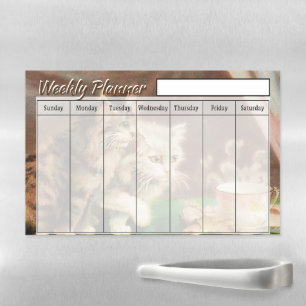 Tea Kitties weekly planner Magnetic Dry Erase Sheet