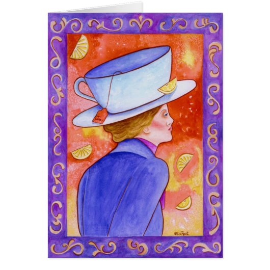 Tea Lady with Lemons Note Card (Front)