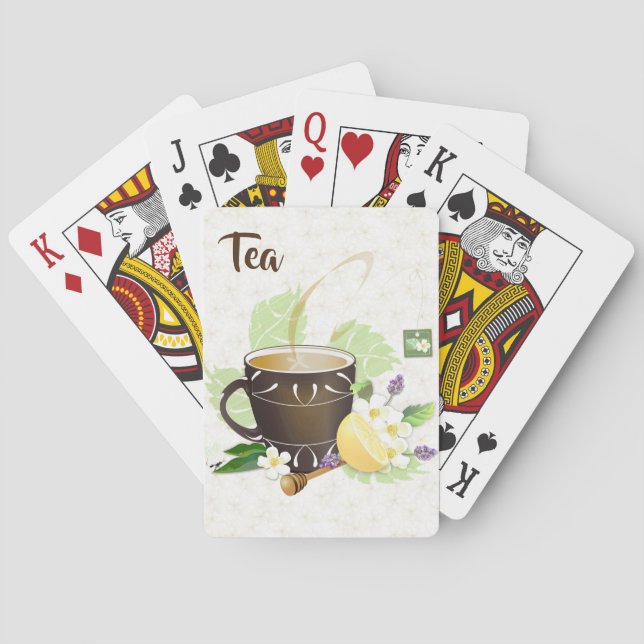 Tea Lemon Honey Botanical Floral Garden Poker Cards (Back)