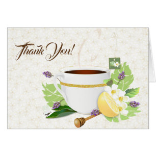 Tea Lemon Lavender Floral Thank You Cards