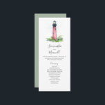 Tea Length Wedding Program Lighthouse<br><div class="desc">Bring a coastal charm to your ceremony with this wedding program, featuring a beautiful watercolor illustration of the Jupiter Lighthouse in vibrant red tones. These unique tea length wedding programs are perfect for a beach wedding in Florida or any nautical-inspired celebration. Easily customize the template fields with your order of...</div>