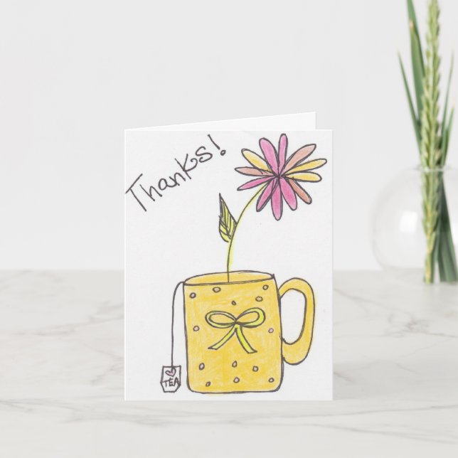 Tea! Letterpress Thank You Card (Front)