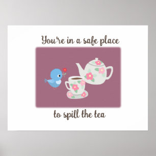 Tea Lover Cute Kitchen Wall Break Room Décor Poster