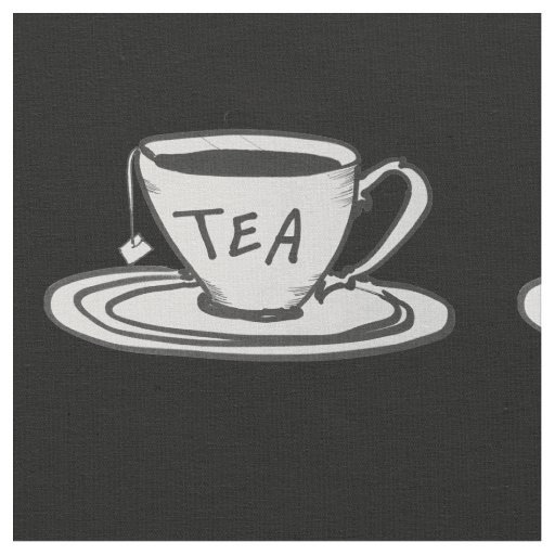 Tea Lover Drawing Minimalist Fabric