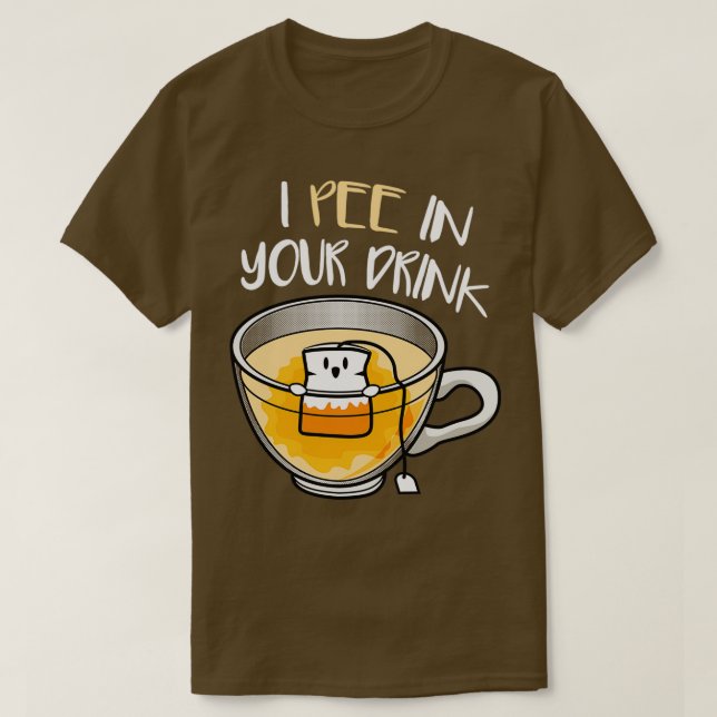 Tea Lover Hot Tea Cup Cartoon T-Shirt (Design Front)