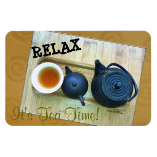 Tea Lover Setting Photograph Overhead View Custom Magnet