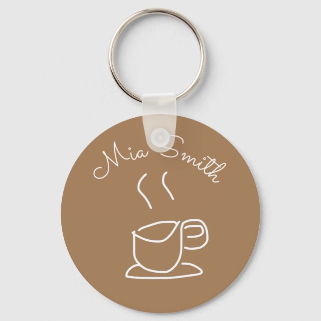 Tea Lovers Coffee Lovers modern simple Keychain (Front)