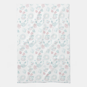 Tea Lovers Time Doodles Kitchen Towel