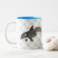 Tea Marine Mammal Watercolor Killer Whale Orca