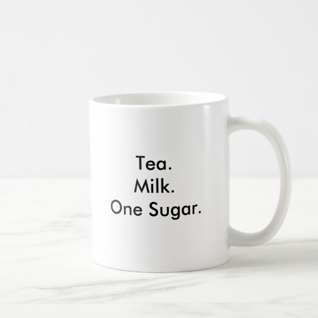 Tea.Milk.One Sugar. Coffee Mug (Right)