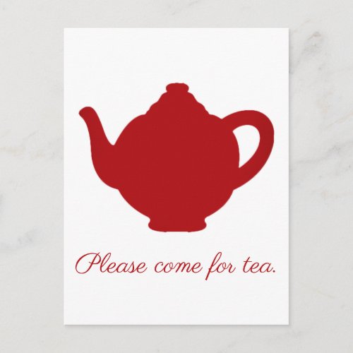 Tea modern red teapot postcard