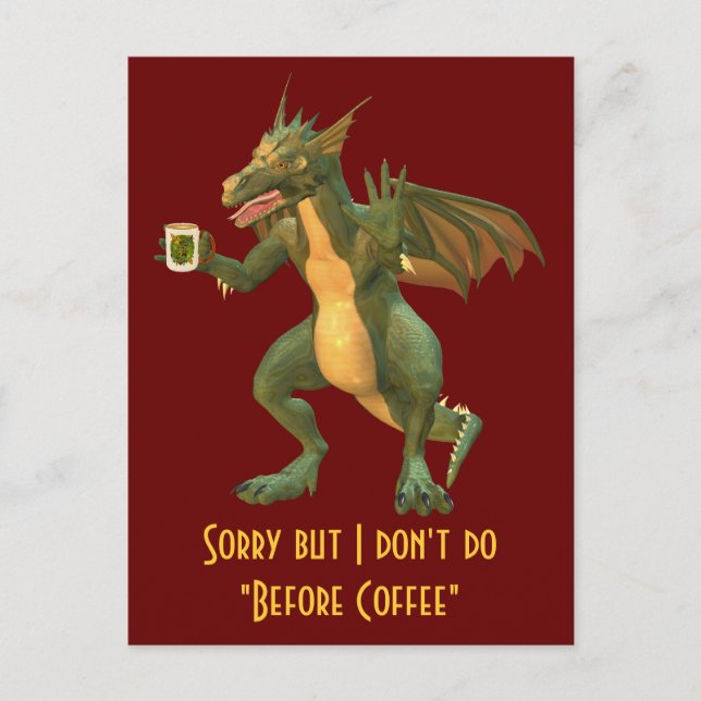 Tea or Coffee Dragon Postcard (Front)