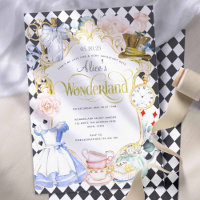 Tea party Alice in wonderland pink girl birthday I