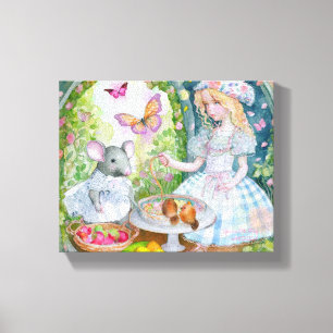 Tea Party at garden Canvas Print