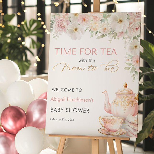 Tea Party Baby Shower -  16x20  Foam Board (Tea Party Baby Shower - 16x20 Foam Board
)