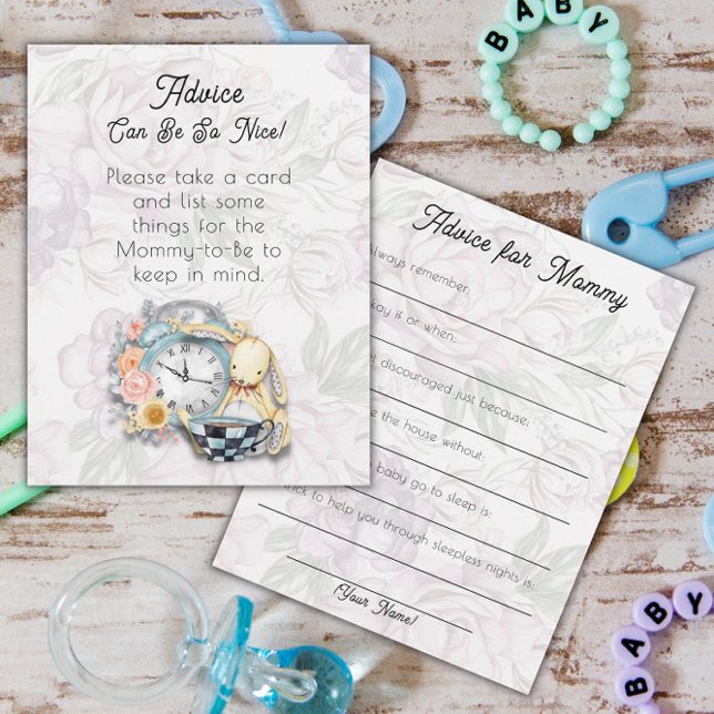 Tea Party Baby Shower Advice Cards (Creator Uploaded)
