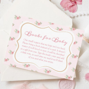 Tea Party Baby Shower Books for Baby Enclosure Card