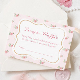 Tea Party Baby Shower Diaper Raffle Enclosure Card