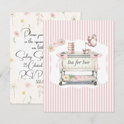 Tea Party Baby Shower Digital Download Invitation