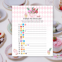 Tea party baby shower Emoji pictionary game