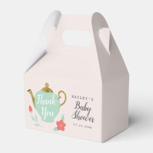 Tea Party Baby Shower Floral Thank You Favor Boxes