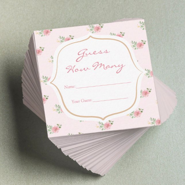Tea Party Baby Shower Guess How Many Enclosure Card (Creator Uploaded)