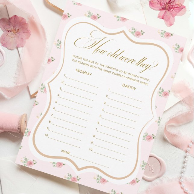 Tea Party Baby Shower Guess the Age Game Card (Creator Uploaded)