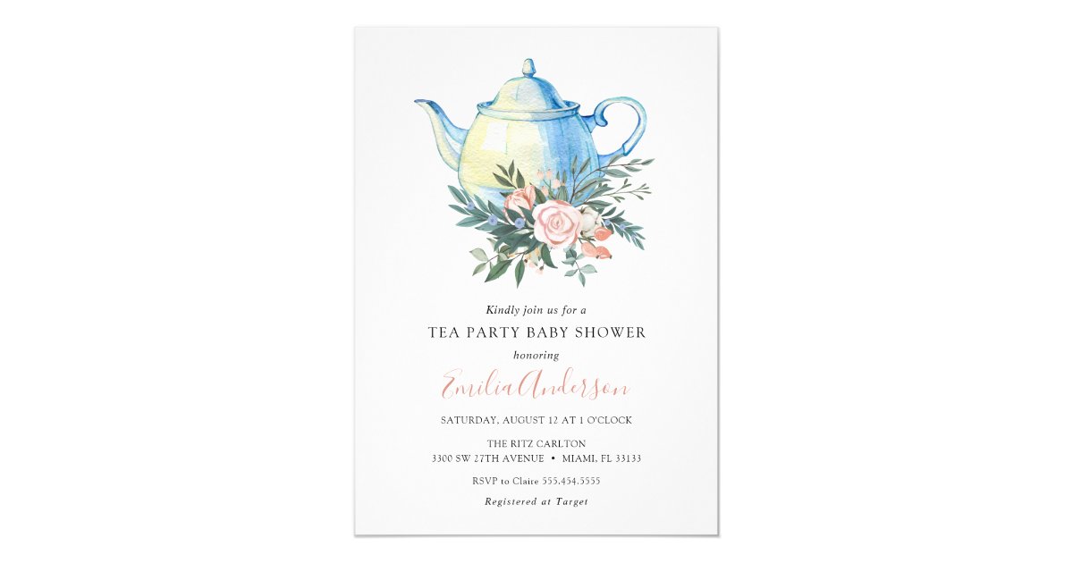 Tea Party Baby Shower invitation | Zazzle.com