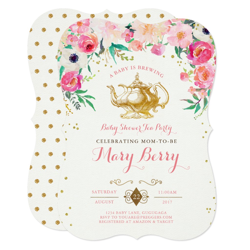 baby sprinkle tea party invitations