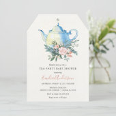 Tea Party Baby Shower invitation (Standing Front)