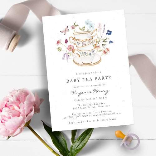 Tea Party Baby Shower Invitation