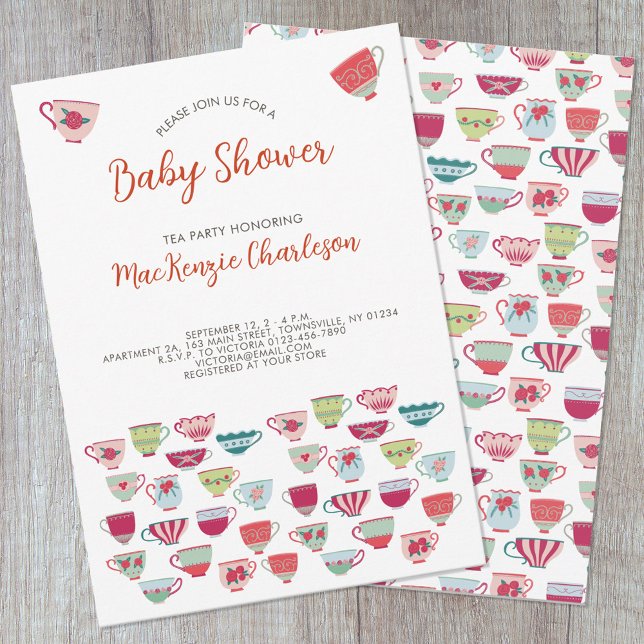 Tea Party Baby Shower Invitation (Creator Uploaded)