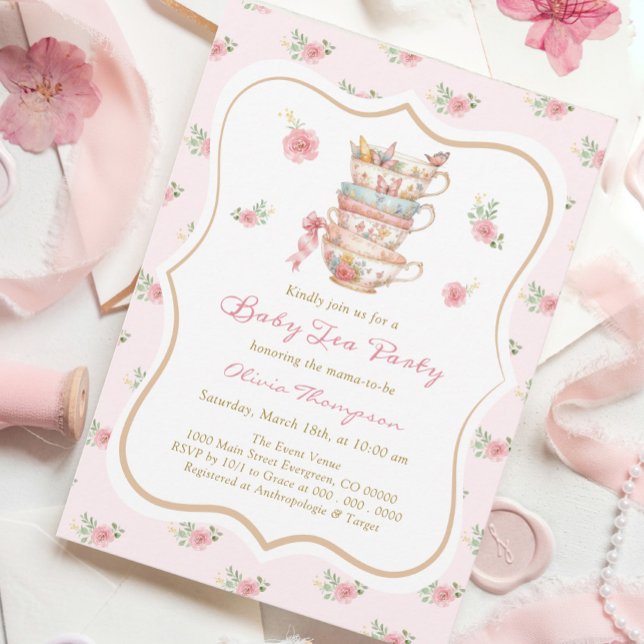 Tea Party Baby Shower Invitation (Creator Uploaded)