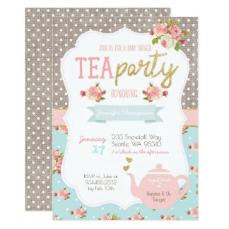 Tea Party Baby Shower Invitations & Announcements | Zazzle