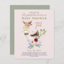 Tea Party Baby Shower Invitations Cute Tea Pot