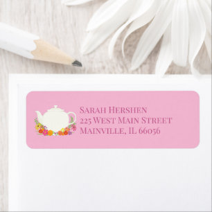 Tea Party Baby Shower Pink Label
