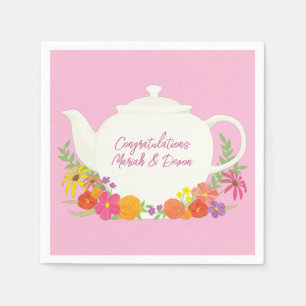 Tea Party Baby Shower Pink Napkins