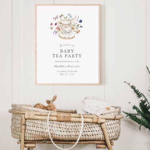 Tea Party Baby Shower Sign