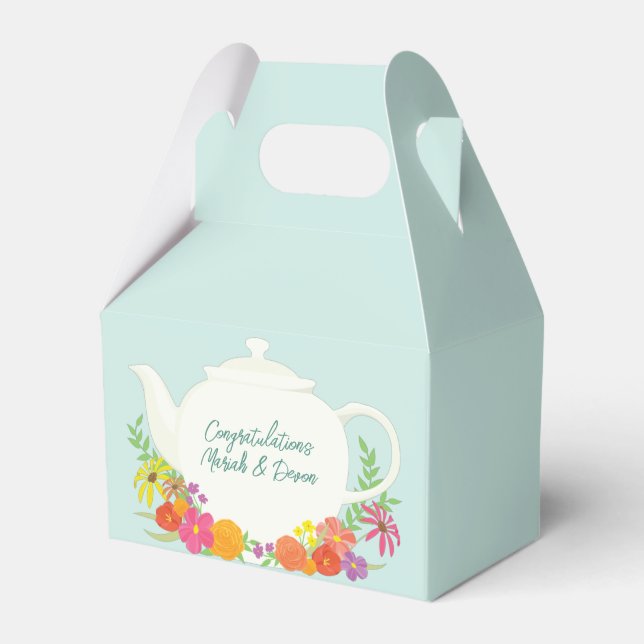 Tea Party Baby Shower Spring Favor Boxes (Front Side)