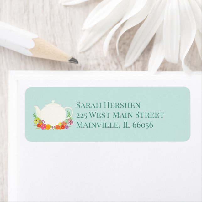 Tea Party Baby Shower Spring Label (Insitu)