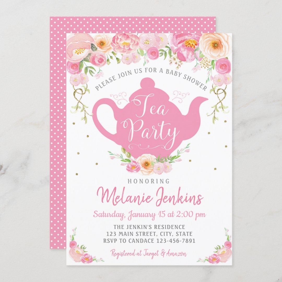 Tea Party Baby Shower Sprinkle Invitation | Zazzle