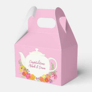Tea Party Baby Shower Teapot Pink Girl Favor Boxes