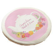 Tea Party Baby Shower Teapot Pink Girl Sugar Cookie (Angled)