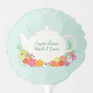 Tea Party Baby Shower Teapot Spring Floral Balloon